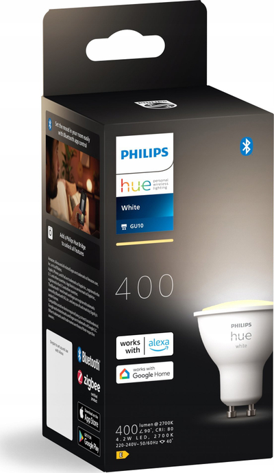 Llambë LED Philips Hue 23017000, GU10, dritë e bardhë e ngrohtë, me Bluetooth