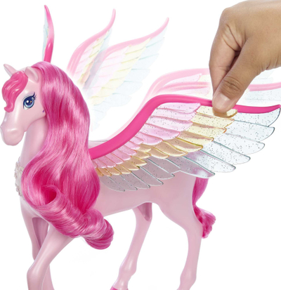 Lodër Pegasus Mattel Barbie A Touch of Magic HLC40, me drita dhe tinguj, rozë