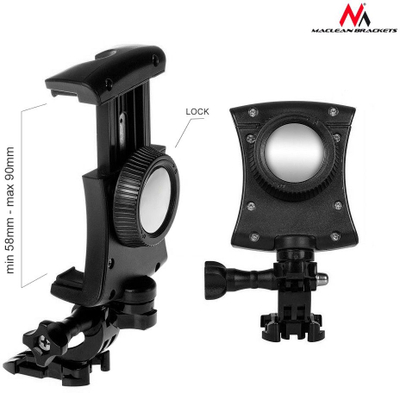 Parzmore sportive kraharori Maclean MC-773, për telefon dhe GoPro, universale, e zezë