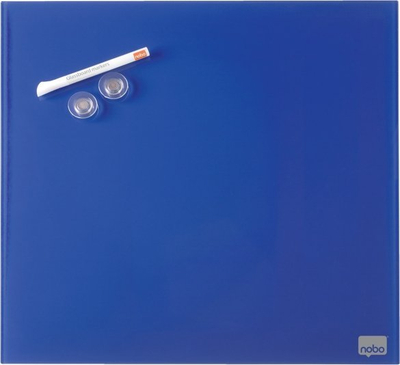 Tabelë xhami magnetike Nobo Glass Small, 450 x 450mm, blu