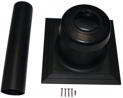 Set kalimi çatie Wolf DN80, bazë katrore, plastik, i zi