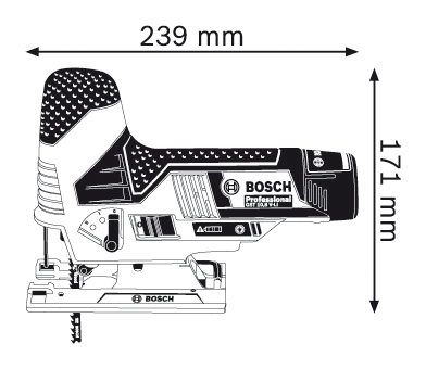 Sharrë orbitale Bosch GST 12V-70, 12V, pa kabllo