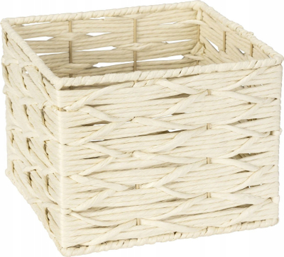 Kuti dekorative WENKO Badbox Vabriano Large, thurje letre, kornizë metalike, bezhë