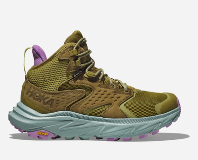 Këpucë malore HOKA Anacapa 2 Mid GTX, për femra, GORE-TEX, Vibram, jeshile