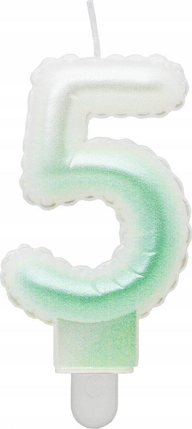 Qiri ditlindje Godan, numri 5, 7cm, bardh e jeshile perle