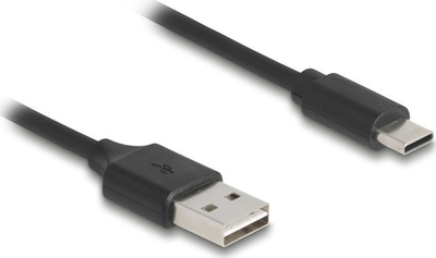 Kабел спирален USB Delock EASY-USB 2.0, Type-A во USB Type-C, црн