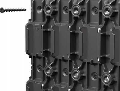 Pegboard muri Qbrick System Custom, set 2 panele, polipropilen, i zi