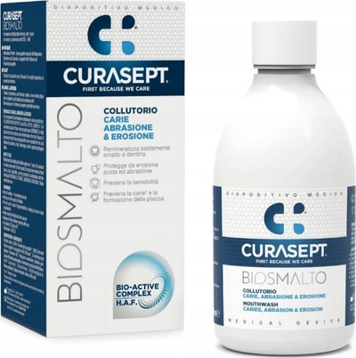 Shpëlarës goje Curasept Biosmalto Caries Abrasion &amp; Erosion, forcon smaltin, 300 ml