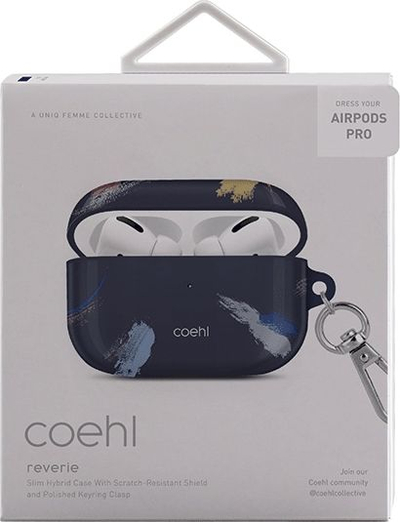 Заштитна обвивка UNIQ Coehl Reverie за AirPods Pro, со приврзок, сина