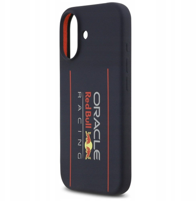 Kopertinë telefoni Red Bull MagSafe për iPhone 17, silikoni, logo vertikale, blu navy