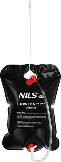 Dush kampingu NILS Camp NC1711, 40L, ngrohje diellore, i zi