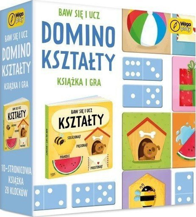 Lojë edukative domino Play And Learn Shapes, 28 copë, me libër aktiviteti