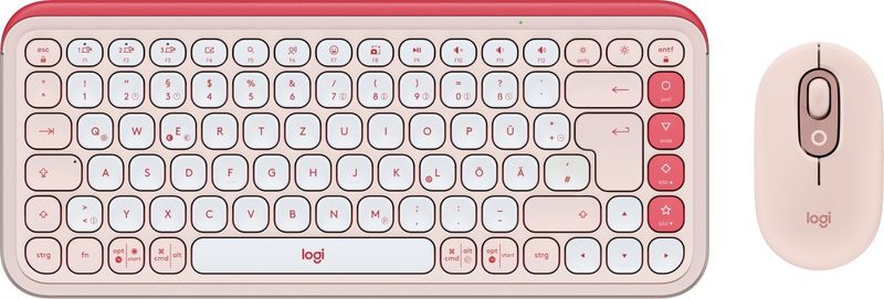 Set tastierë dhe maus Logitech POP Keys, Bluetooth, kompakt, rozë e bardhë