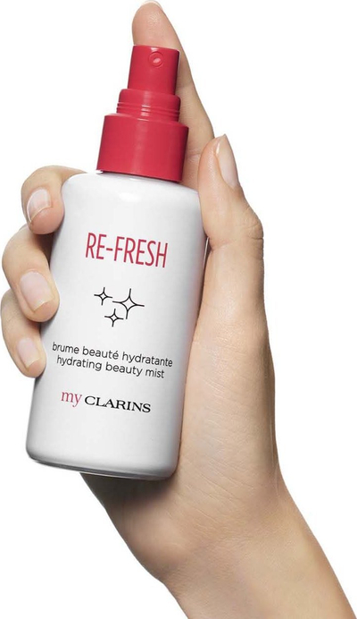 Spray fytyre Clarins My Clarins Re-Fresh Hydrating Beauty Mist, 100ml, hidratues, me aromë frutash dhe lulesh