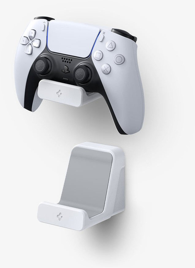 Mbajtëse muri për kontrollorë lojërash Spigen VG300, 2 copë, universale për PS5 PS4 Xbox Nintendo Switch Pro, e bardhë