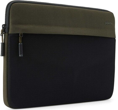 Çantë mbrojtëse laptopi Pipetto Expand Sleeve, 14", për MacBook Pro dhe Air, jeshile e errët me të zezë
