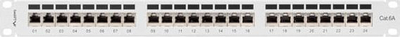 Patch panel Lanberg PPSA-1024-S, 24x RJ-45 Cat.6A, 1U 19", gri