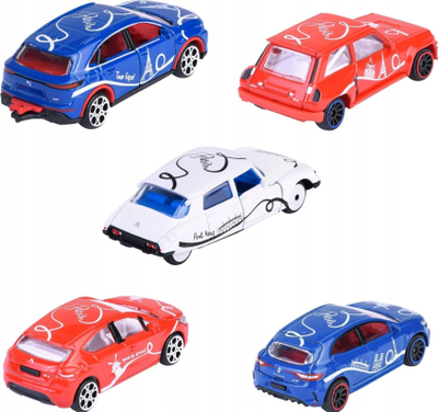 Set vetura lodër Majorette Passenger Car French Touch, 5 copë, 1:64, shumëngjyrëshe
