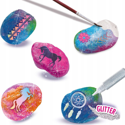 Set krijues pikturimi SES Creative Painting Galaxy Stones, gurë për zbukurim, për kalamaj