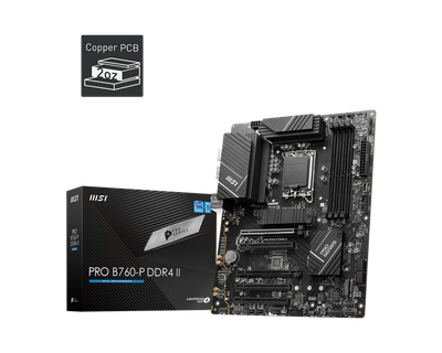 Pllakë amë MSI PRO B760-P DDR4 II, ATX, LGA1700, e zezë