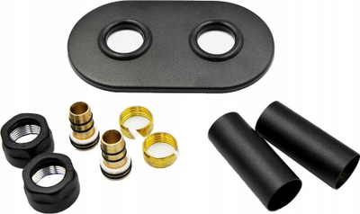 Set fshehës për radiator Vario Term Concealing, rozete dyshe 3/4" PEX, i zi