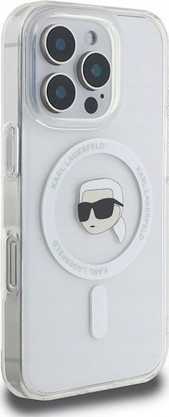 Kllëf telefoni Karl Lagerfeld IML Karl Head, MagSafe, për iPhone 16 Pro Max, transparent