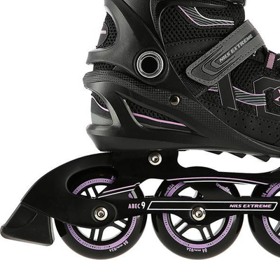 Rolatë inline NILS Extreme NA9157 për goca, rrota 84mm, numri 43, të zeza me vjollcë