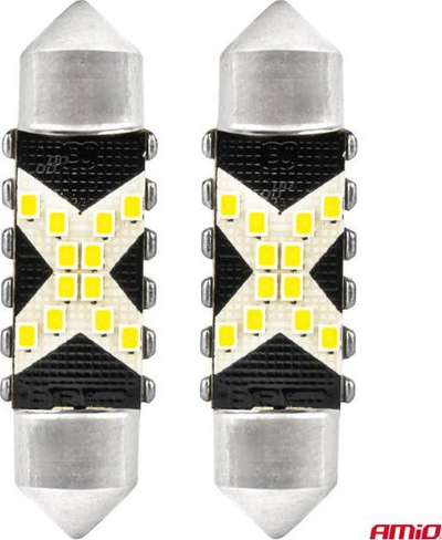 Llamba LED auto AMiO Festoon SV36, 12/24V, CANBUS, dritë e bardhë