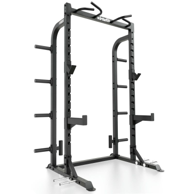 Half rack force VirtuFit HR100, stacion për squat dhe bench, me shufër për pull up, i zi