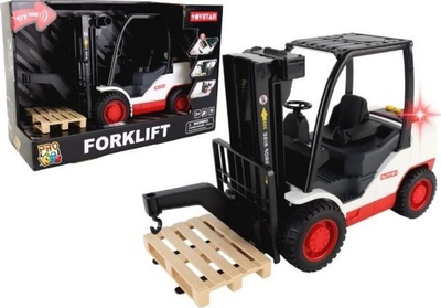 Lodër autongritës Toy Star PRO Kids Forklift, 20cm, me tinguj dhe dritë LED, bardhë e kuqe