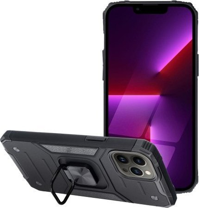 Case Nitro për iPhone 13 Pro Max, me unazë magnetike, dizajn i blindum, i zi