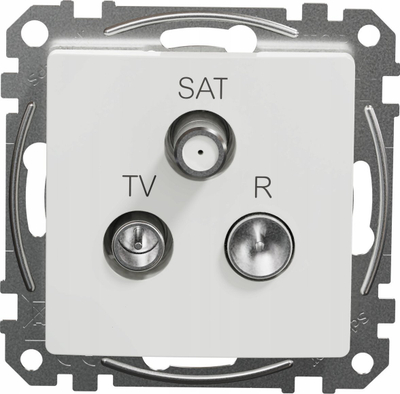 Prizë R/TV/SAT Schneider Electric Sedna Design, terminal 4dB, e bardhë