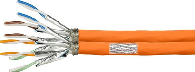 Kabllo rrjeti LogiLink CPV0063, Cat7 S FTP, 100m, portokalli