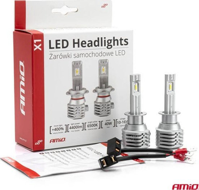 Llamba makine LED Amio X1 Series H1, set 2 copë, e bardhë