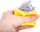 Lodër antistres Mouse Cheese Squishy, kub djathi 5x5x5 cm, me figurë brenda, e verdhë