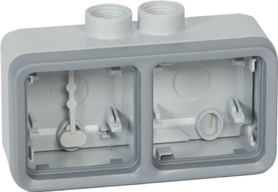 Kuti elektrike Legrand Plexo ISO20, 2 module horizontale, IP55, gri