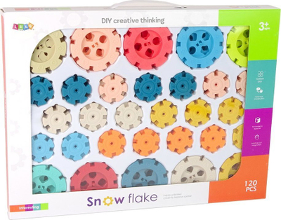 Lodër ndërtimi Snowflake Blocks, 120 copa, shumëngjyrëshe