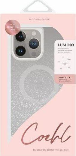 Mbulesë telefoni Uniq Coehl Lumino për iPhone 16 Pro 6.3", magnetike MagSafe, argjend me shkëlqim