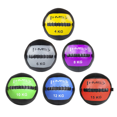 Top ushtrimesh HMS Wall Ball WLB, 10 kg, lëkurë sintetike, jeshil