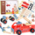 Set konstruktiv druri Montessori, 129 elemente, lodër ndërtuese, shumëngjyrësh