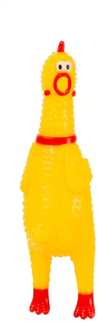 Lodër për qen Hoppy Pets HX241, 17 cm, formë pule, e verdhë