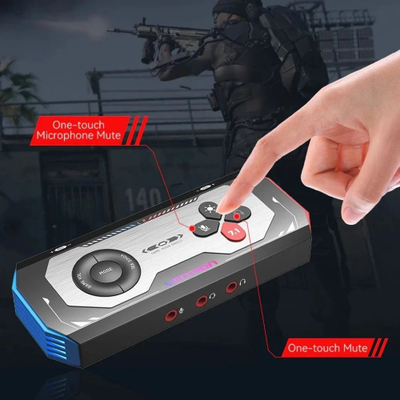 Amplifikator zanor për gaming Vention, USB C, 7.1 surround, i zi