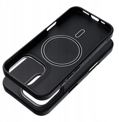Kapak telefoni OEM Carbon Elite Mag për iPhone 16 Plus, me MagSafe, i zi