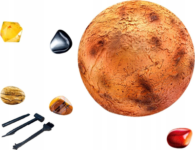 Lodër gërmimi Zest Space Planet Mining Venus, set guri dhe kristalesh, për kalamaj 6+ vjeç, portokalli