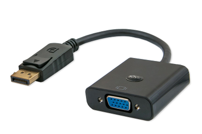 Adapter video Savio CL-90, DisplayPort në VGA, 0.2m, i zi