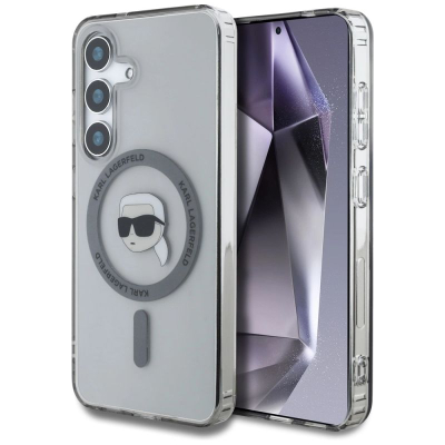 Futrollë Karl Lagerfeld MagSafe për Samsung Galaxy S25, plastik e fortë me skaje TPU, transparente