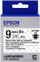 Shirit për printer etiketash Epson LabelWorks LK-3TBN 9mm, 9m, i zi/ transparent