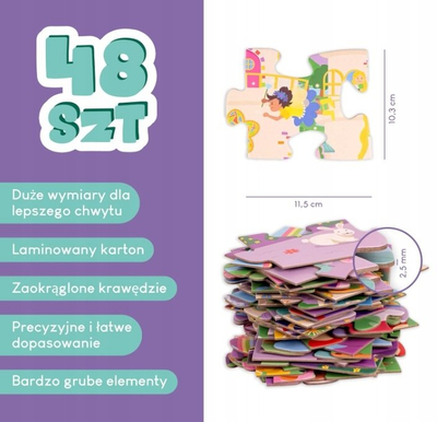 Puzzle për kalama Trefl Fairyland, 48 copë, karton i trashë, shumëngjyrësh