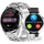 Smartwatch Giewont GW450-5, mat rrahjet e zemrës, Bluetooth, argjendt me rrip të zi