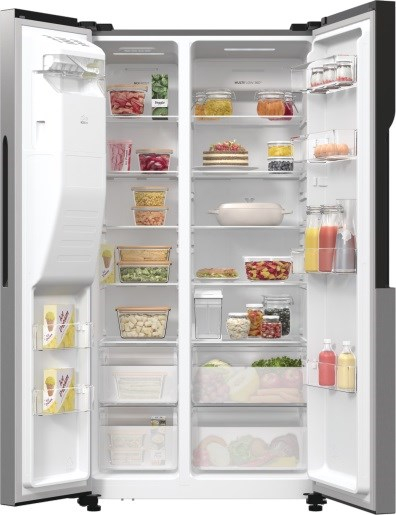 Frigorifer Side by Side Gorenje NRR9185ESXL, 550L, dispenser uji, inox argjendi